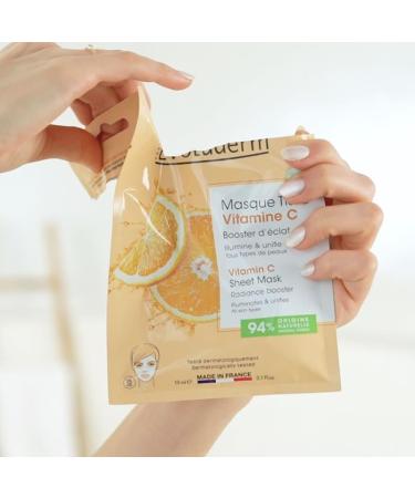 EVOLUDERM 100% Vitamin C Face Set - 1 Micellar Cleansing Water + 1 Radiance Cleansing Gel + 1 Tissue Mask + 1 Serum + Free Headband - Ros a Box - Vegan - Made in France - Buy Online on GoSupps.com