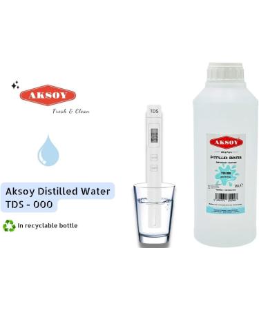 Aksoy Distilled Water - 100% Ultra Pure Water 1.5L - Deionized Water - Demineralized - TDS 000 ppm guaranteed - Buy Online on GoSupps.com