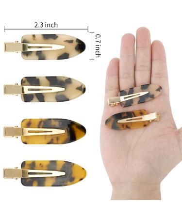 Canitor No Bend Hair Clips 4Pcs - Creaseless Acrylic Resin Tortoise Shell Clips for Women - Buy Online on GoSupps.com