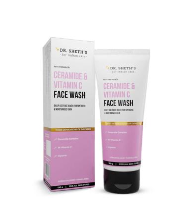 Dr. Sheth's Ceramide & Vitamin C Face Wash | Gently Cleanses Hydrates | For Normal Oily & Combination Skin | Men & Women | 100 mL