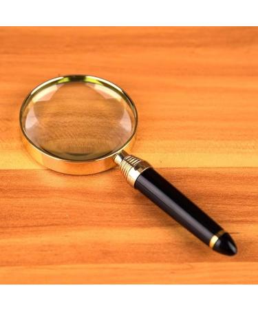 Portable Magnifying Glass 20 Times high-Definition Copper Magnifying Glass fine Copper Frame Identification and Maintenance of Old People Reading Children's Audience