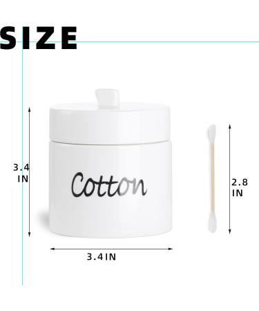 LEETOYI Ceramic Cotton Swab Holder with Lid | Stylish Storage for Cotton Swabs & Balls | Easy to Clean | Ideal for Home Organization - Buy Online on GoSupps.com