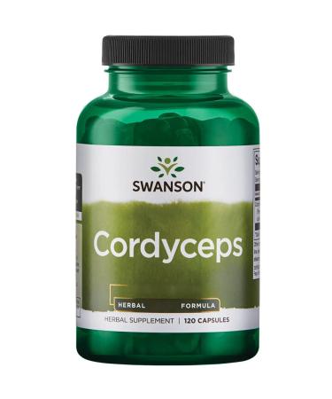 Swanson Cordyceps 600mg High Dosed 120 Capsules Lab Tested Soy Free Gluten Free Non-GMO