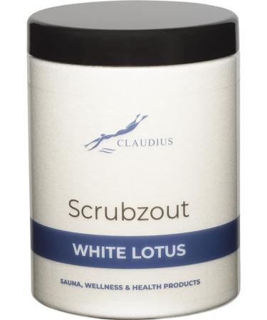 Claudius White Lotus scrub salt in handy jar 1250 grams