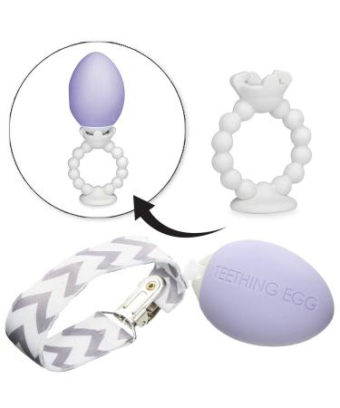 The Teething Egg and Grippie Ring- Baby Development Toys 6 to 12 Months  3 Month old Baby Boy or Girl  4 Month Toys  Baby Sensory and Development Toys up to 18 Months