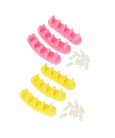 Housoutil 2 Boxes Nail Practice Stand Nail Art Stand for False Nail Acrylic Nail Art Holder Acrylic Stands for Display Nail Art Practice Holder Nail Display Stand Manicure Plastic Nail Stand 12X3cm Assorted Color