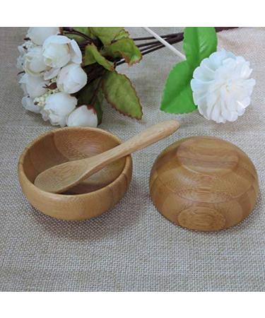Eco Bamboo Mask Mixing Bowl & Spoon Set | DIY Facial Skin Care Tool for Women & Girls - Sustainable Beauty Essentials - Buy Online on GoSupps.com
