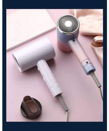 Professional Hair Dryer 1200W Travel Hair Dryer Negative ION Hairdryer 3-Speed Adjustment + one-Button Cold air for a Frizz Free Shine Nozzles with Low Noise for Family Salon White Small Gift - Buy Online on GoSupps.com