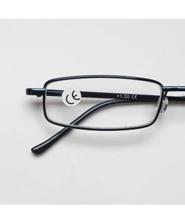 Magimodac Anti Blue Light Reading Glasses - Metal Prescription Glasses for Men & Women 1.5 Diopter Narrow Design with Pensui Black Filter - Buy Online on GoSupps.com