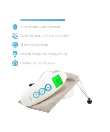 AZUJUR Infrared Forehead & Ear Thermometer - Accurate Digital Fever Thermometer for Adults & Kids - Buy Online on GoSupps.com