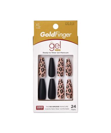 Gold Finger X-Long Full Cover Nails Press On Nails Limited Edition (Long Journey) Coffin Shape Glue on Nail