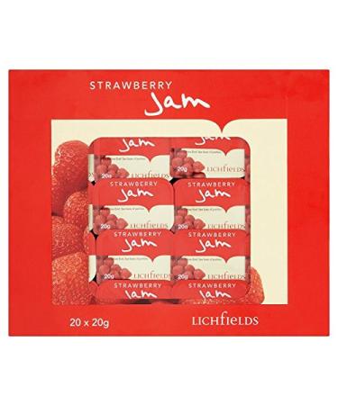 Lichfields Pack of 5 individual portions of strawberry jam 20 x 20 g