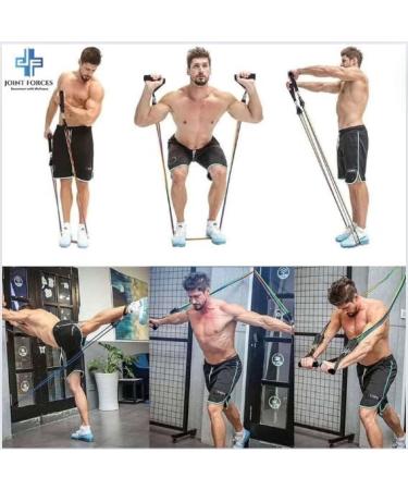 11-Piece Resistance Band Set for Home Workouts | Durable Strength Training & Therapy Bands with Handles Ankle Straps & Door Anchor - Buy Online on GoSupps.com