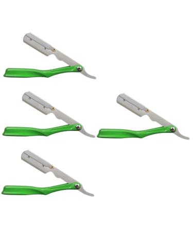 Housoutil 4 pieces cartridge for manual razors men razor barber barber handwear tool razor blades deliver blade holder made of stainless steel metal metal knife holder.