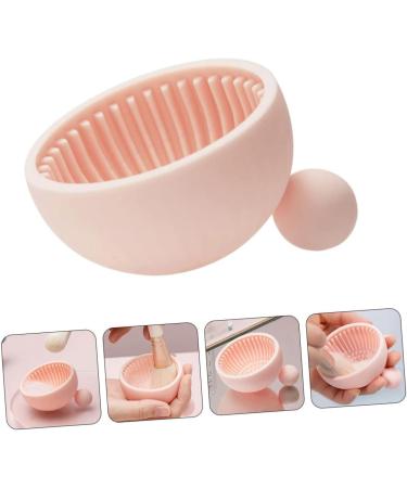 Beaupretty Make Silicone Scrub Pad Make Brush Cleaning Kit cosmetic brush cleaner bowl Cosmetic Brush Cleaning Mat Brush Cleaner Mat silicone make applicator bracket Silica gel make Brush 7x6.5cm Pink - Buy Online on GoSupps.com