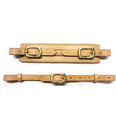 Buy PS Horse Articles Noseband Set - Padded Soft Leather with Chin Strap | Black & Gold Fittings - International Shipping - Buy Online on GoSupps.com