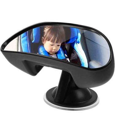 Baby Car Mirror Rear View Mirror for Baby Interior Child Car Mirror with Non-Slip Suction Cup 360 Degree Rotatable Rear Facing Car Back Seat Baby View Mirror for Rearview Child Safety - Black