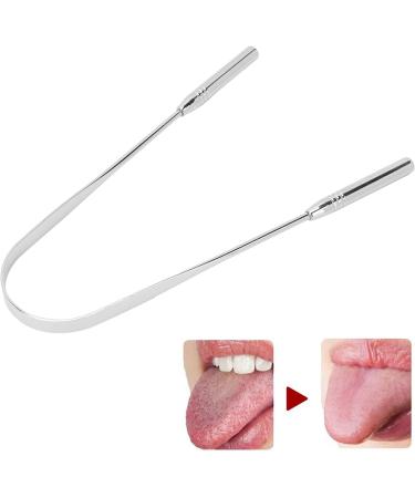 Verdant Touch Stainless Steel Tongue Scraper - Ultimate Oral Care Tool for Bad Breath & Hygiene | Metal Tongue Cleaner - Buy Online on GoSupps.com