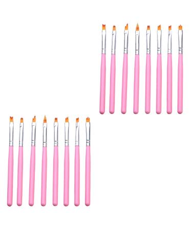 Healeved 2 Sets Nail Painting Tool Builder Gel for Nails Salon 3d Nails Tool Nail Art Brush Kit De Manicura Nail Gel Nail Painting Brush Gel Builder for Nails Accessories Pink Manicure