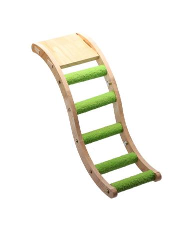 Balacoo Bird Wooden Ladder Bridge Wood Coating Edible Dye Ladder Birds Swing Scratcher Perch Climbing Station Toy Bird Cage Accessory Assorted Color 32X9.7X2cm (1710932PHWM)