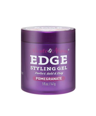Nicole & Alyssa - Edge Control Gel 5oz - Pomegranate Extract Long-Lasting Hold No-Flake Formula Sleek Finish
