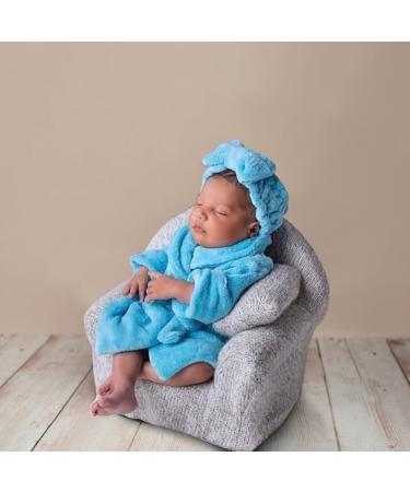 Shop Dark Blue Newborn Photography Bath Towel & Robe Set | Baby Costume Accessories for Boys & Girls | Perfect for Photo Shoots - Buy Online on GoSupps.com
