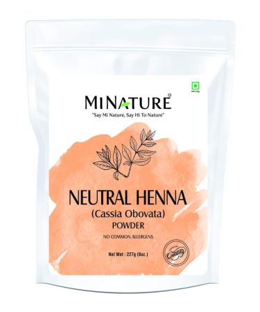 Neutral Henna powder ( CASSIA OBOVATA ) by mi nature | 227 g ( 8 oz) | Adds no colour to hair | hair conditioning | Herbal hair care 8 Ounce (Pack of 1)