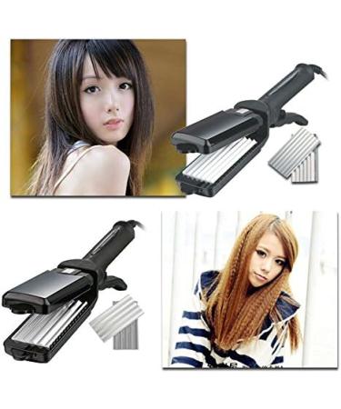 3 Plate Hair Crimper & Straightener - Titanium Flat Iron & Waver - Adjustable Temperature Curling Tool for Fluffy Waves - Buy Online on GoSupps.com