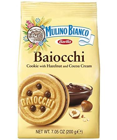 Mulino Bianco Baiocchi Shortbread Sandwich Cookies With Chocolate Hazelnut Cream Filling 3 Pack, chocolate,hazelnut, 21.15 Oz 7.05 Ounce (Pack of 3) Baiocchi
