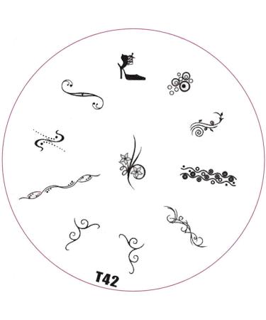 ++SPECIAL ITEM++ Stamping stencil T-Series: T42 Tendrils Stiletto High Heel