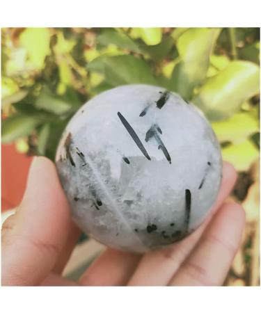 Stone Crafts Natural Black Tourmaline Quartz Crystals and Stones Specimen Polished Crystal Sphere Home Decoration Gift Natural Luster - Buy Online on GoSupps.com