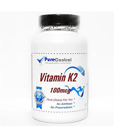Natural Vitamin K-2 100mcg Menaquinone-7 // 100 Capsules // Pure // by PureControl Supplements