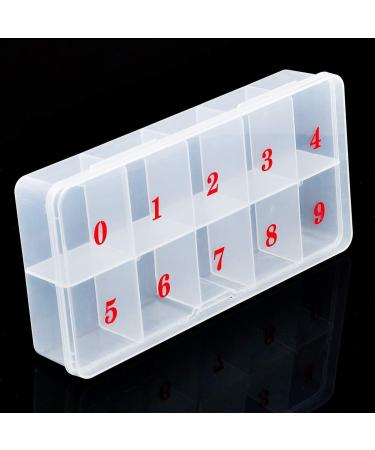 Tixqeaif 4Piece 10 Transparent False Tips Rhinestone Glitter Storage Container Numeral Grid Boxes - Buy Online on GoSupps.com