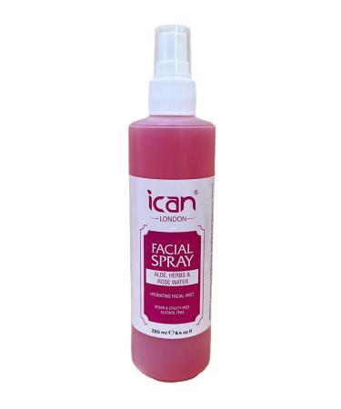 ican London Hydrating Facial Mist Spray with Aloe Herbs & Rose Water 250ml