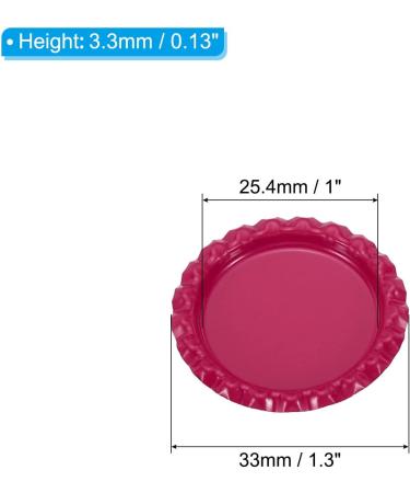 PATIKIL 1 Inch Flat Decorative Bottle Caps 50 Pack Craft Bottle Pendant Trays Double Sides Printed for DIY Pendants Craft Scrapbooks Rose Red - Buy Online on GoSupps.com