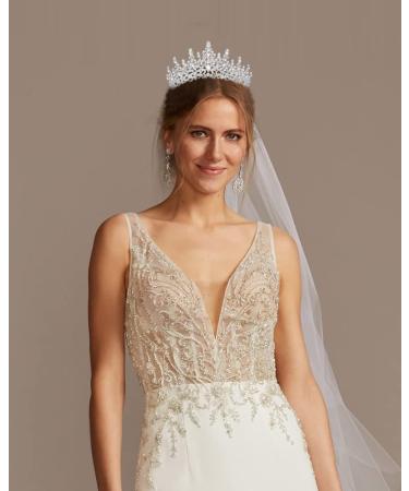 Silver Tiara for Women - Vofler Princess Crown | Baroque Crystal Headband for Queen Bridal Wedding & Special Occasions - Buy Online on GoSupps.com