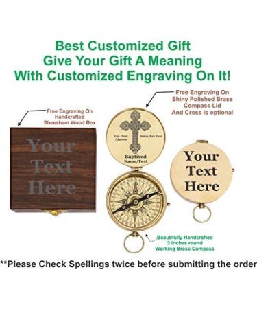 Personalized Engraved Compass - Baptism, Christmas, Missionary, Birthday, Confirmation, Graduation Gift - 3 inch DAD Compass - Buy Online on GoSupps.com