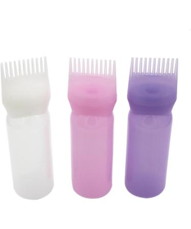 SPEPROECO 120Ml Hair Oil Applicator Bottle Hair Colour Brush Root Comb Applicator Bottle Hair Dye Brush Bottle with Graduated Scale Dyeing Shampoo Bottle Oil Comb Hair Tools White purple pink (Random0 - Buy Online on GoSupps.com