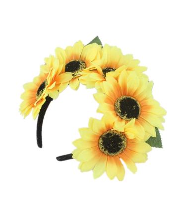 Kalsfisuia Sunflower Hair Accessory Polyester Beach Hair Decoration Simulation Flower Hair Hoop for Women and Girl