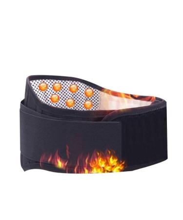 Tourmaline of self-heating lumbar vertebral decorative belts lower back support back-fold belt belts adjustable lumbar vertebral pain relief support (color: black size: m) (black XL)