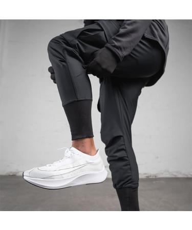 ZACAGO Men's Lightweight Cargo High Rib Jogger Slim Fit Pants - Large Black - Buy Online on GoSupps.com