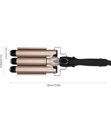 3 Barrel Curling Iron Temperature Adjustable Portable Crimper Hair Iron Ceramic Tourmaline Triple Barrels Hair Crimper with Long-Lasting Styling for Travel Beach Waves Gold 110 240v(US 32mm) - Buy Online on GoSupps.com