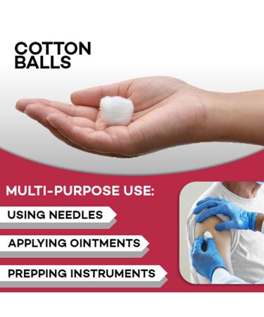 Dealmed Cotton Balls 1000 Count Non-Sterile Bag - Skin Prep, Wound Cleansing & DIY - Zip-Locked Bag for Easy Access - Pack of 1 - Buy Online on GoSupps.com