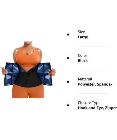 TrainingGirl Women Waist Trainer Trimmer Corset - Weight Loss Tummy Wrap Belt for Workout - Sweat Belly Band Girdle Sauna Suit - Black Medium - Buy Online on GoSupps.com
