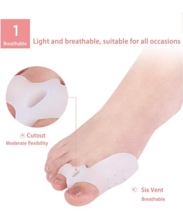 Bunion Corrector Pads - 2 Pair Gel Toe Separator & Cushion Protector for Big Toe Hammer Toe Straightener and Bunion Relief - Foot Pain Relief and Callus Corns Prevention - Buy Online on GoSupps.com