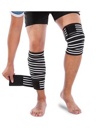 Yosoo Knee Wraps Patella Brace Support Thigh Leg Straps Calf Compression Protector Sleeve for Women Men Gym Workout Weightlifting Running Basketball Outdoors Sports