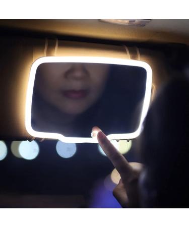 Minkissy Car Vanity Mirror Sun Shading Cosmetic Mirror Car Sunshade Mirror Car Cosmetic Mirror Automotive Visor Vanity Mirror Clip on Visor Mirror Universal Makeup Mirror Abs White - Buy Online on GoSupps.com
