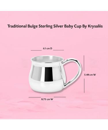 Krysaliis Sterling Silver Bulge Cup | Engravable Keepsake Gift | Solid 925 Sterling Silver | Premium Gift Box - Buy Online on GoSupps.com