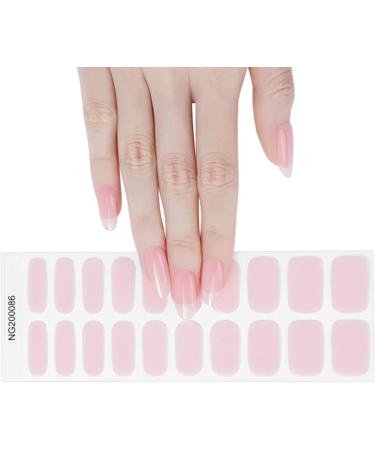 Semi Cured Gel Nail Strips 20 Pcs - Salon-Quality Nude Pink Gel Polish Wraps for Long-Lasting Manicure - Easy Application & Removal with Nail File & Cuticle Stick - Buy Online on GoSupps.com