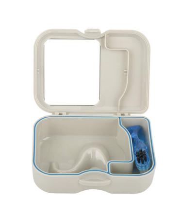Prosthesis container 1 piece of prosthesis storage box for artificial teeth prosthesis case with mirror and clean brush prosthesis baths
